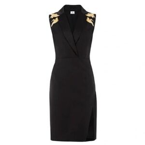 Altuzarra for Target dress. Silky material, gold embroidered cranes.